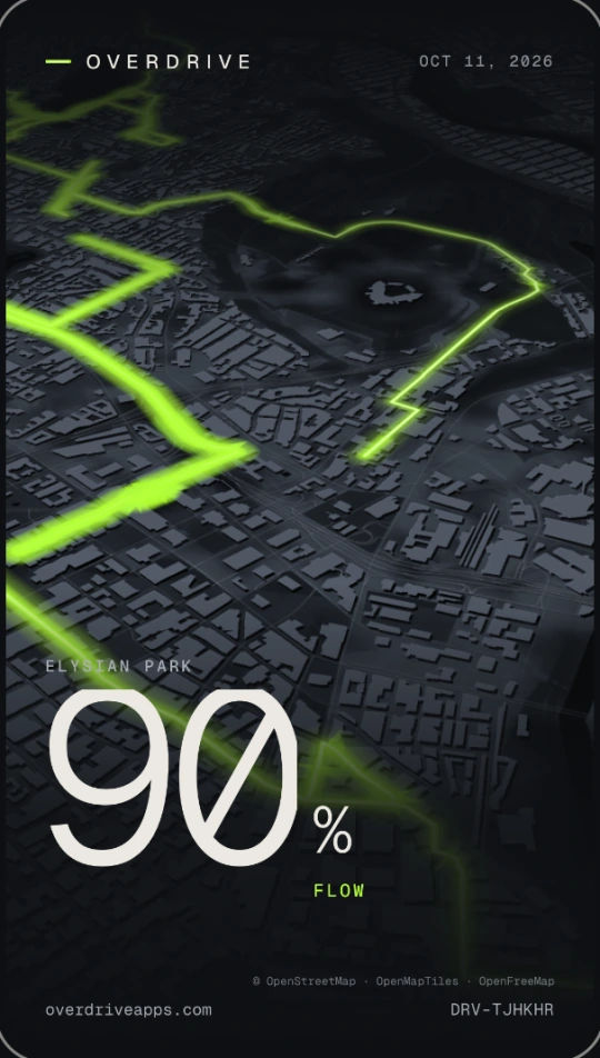 OVERDRIVE poster: 90% flow, Elysian Park