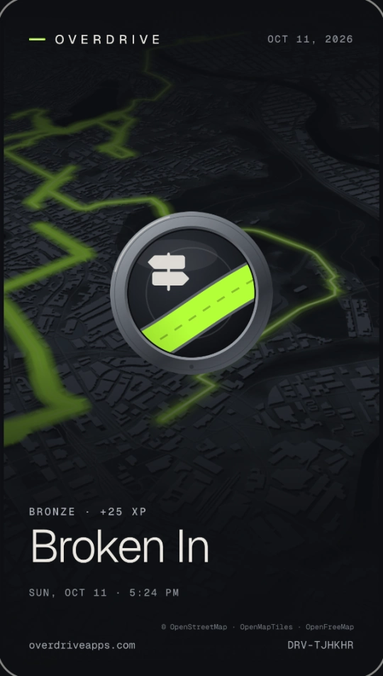 OVERDRIVE poster: the Broken In medal, bronze